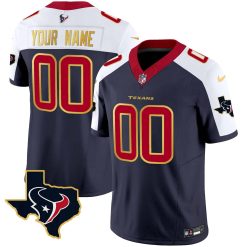 Houston Texans Gold Trim Vapor Custom Jersey - All Stitched