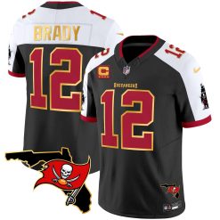 Men's Buccaneers Florida Patch Gold Trim Vapor Jersey - All Stitched