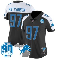Women's Detroit Lions 90th Year & Michigan Patch Vapor Jersey - All Stitched