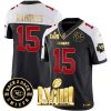 Men's Chiefs Super Bowl LVIII & Back 2 Back Patch Vapor Jersey V3 - All Stitched
