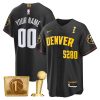 Denver Nuggets 1-Time Champions Patch Baseball Custom Jersey - All Stitched