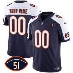 Bears Dick Butkus Patch GSH Vapor Custom Jersey - All Stitched