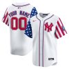 New York Yankees White 2024 Independence Day Vapor Premier Limited Custom Jersey - All Stitched