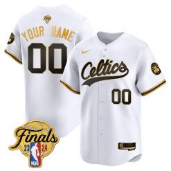 Boston Celtics 2024 Finals Patch Baseball Custom Jersey - All Stitched