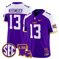 Men's LSU Tigers 2024 Louisiana Patch Vapor Limited Jersey - All Stitched