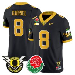 Men's Oregon Ducks 2025 Rose Bowl Game & BIG Patch Vapor Limited Jersey - All Stitched