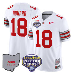 Men's Ohio State Buckeyes 'Heritage Stripe' Cotton Bowl Patch Vapor Limited Jersey - All Stitched