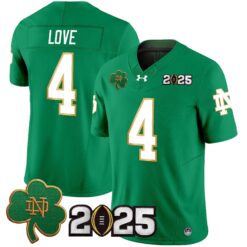 Men's Notre Dame Fighting Irish 2025 CFP Final Patch Vapor Limited Jersey - All Stitched